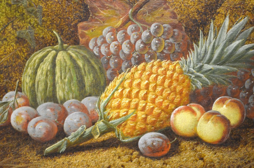 Continental school - Still life of fruit, oil on canvas, indistinctly signed, 50 x 40 cm