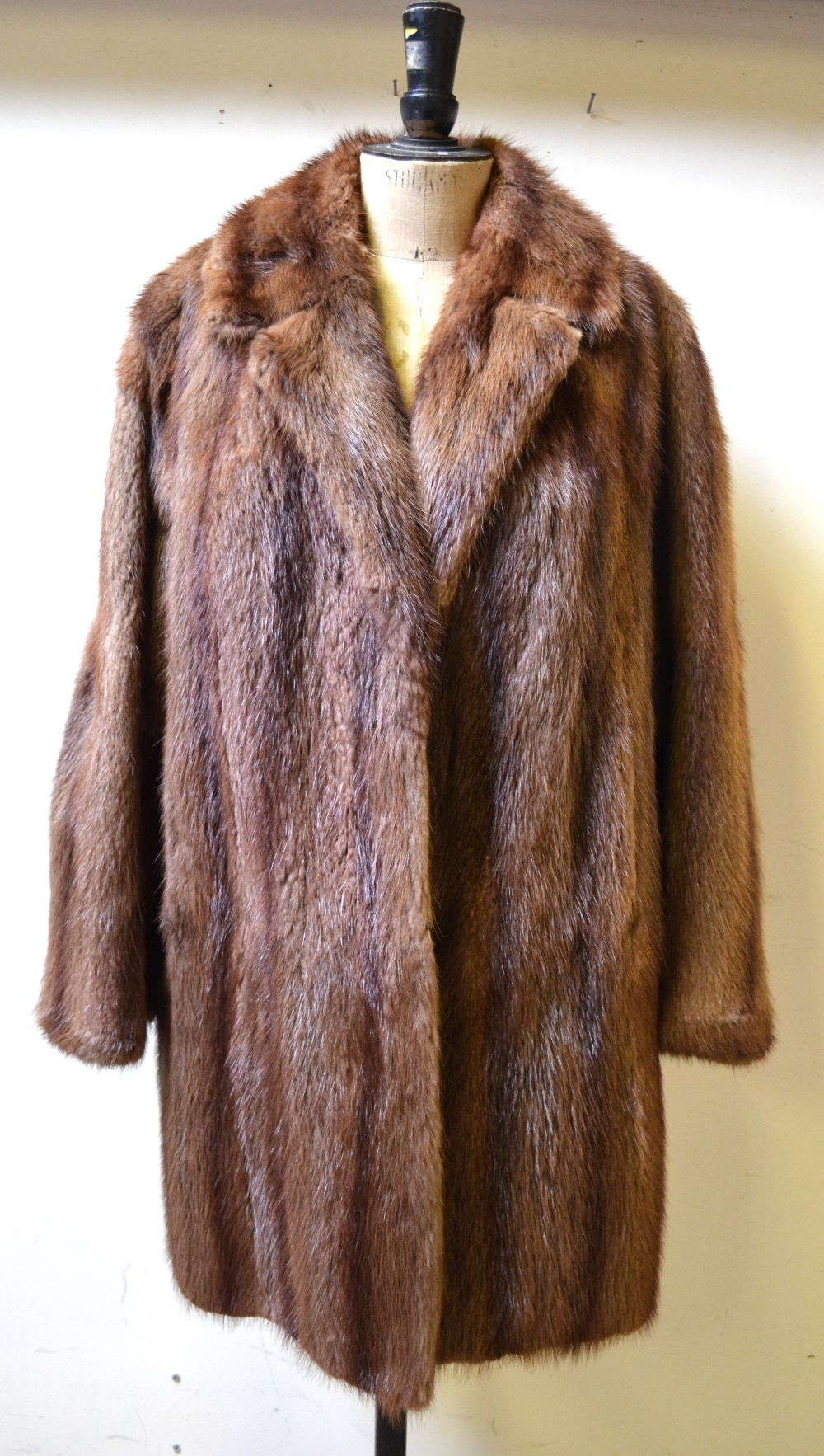 Lady's musquash fur coat retailed by Gart & Sons, Glasgow, 52 cm across chest measurement, to/w a