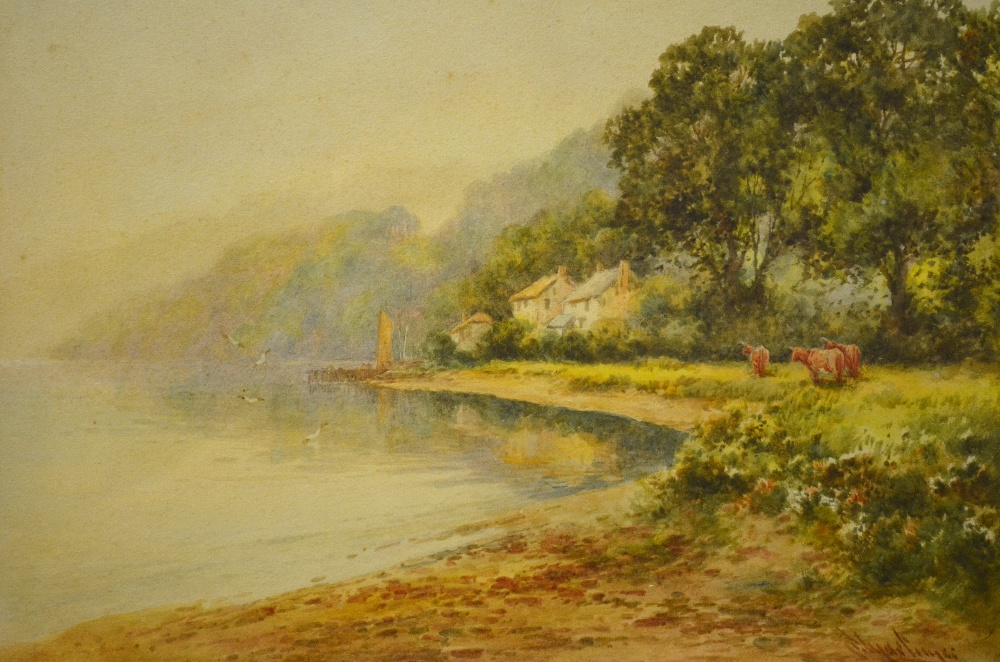 Thomas Mortimer - Dittisham on the Dart, Nr Dartmouth, watercolour, signed, 25 x 37 cm Condition