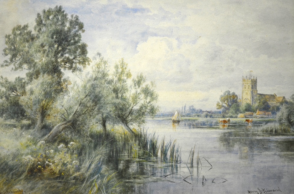 Henry James Kinnaird - 'Christchurch, Hampshire', watercolour, signed and inscribed, 34 x 50 cm