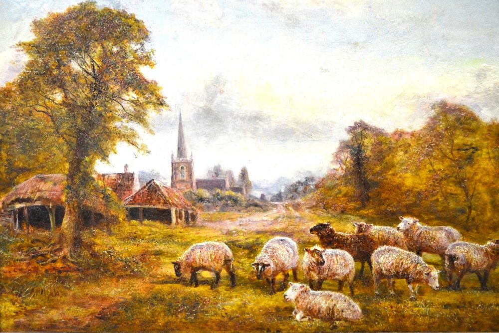 W.V. Tippett (1833-1910) - Sheep in country scene near Winterbourne, Bristol, oil on canvas,