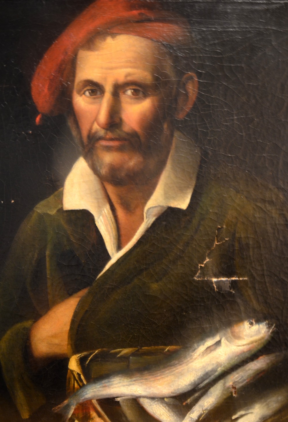 Italian school - Fisherman, oil on canvas, 59 x 49 cm Condition Report Tears to canvas