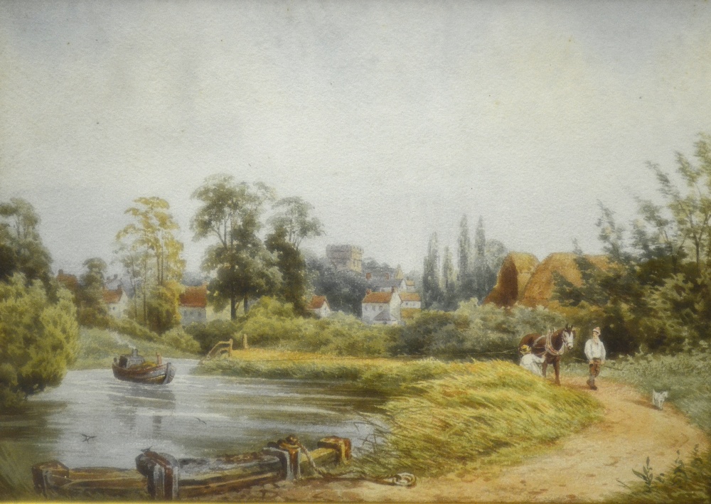 Peter de Wint - 'Iffley on Thames', watercolour, 24 x 35 cm Condition Report Good condition -