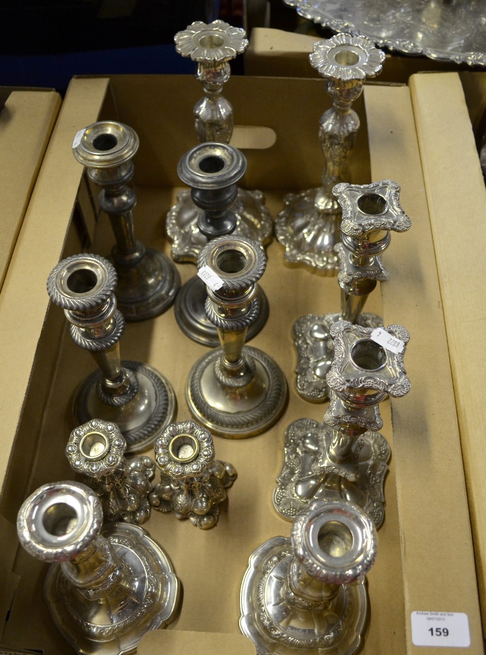 Six pairs of EP candlesticks