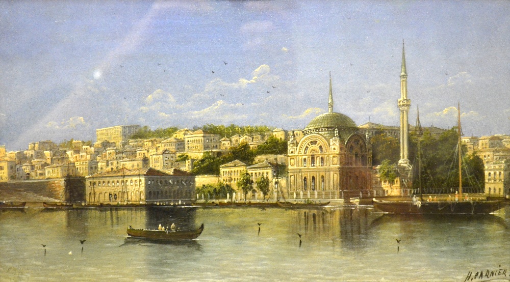 H. Carnier (1843-1902/05) aka Karl Kaufmann - A pair of views of Cairo, oil on panel, signed, 17 x