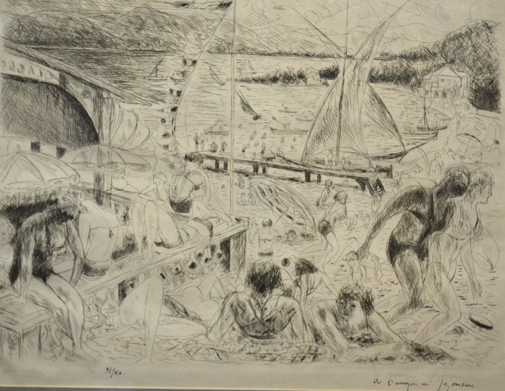 ** Andre Dunoyer de Segonzac (1884-1974) - 'Mediterranee', limited edition drypoint etching no. 31/