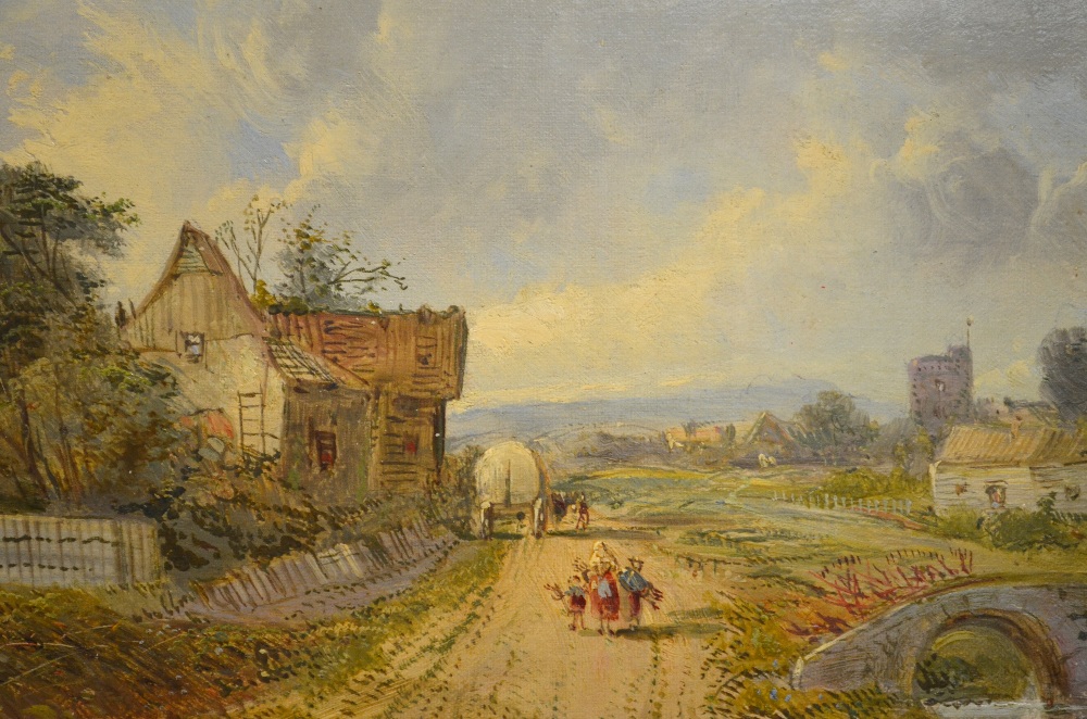 Alfred H. Vickers (fl. 1853-1868) - Faggot gatherers returning home, oil on canvas, signed, 20 x