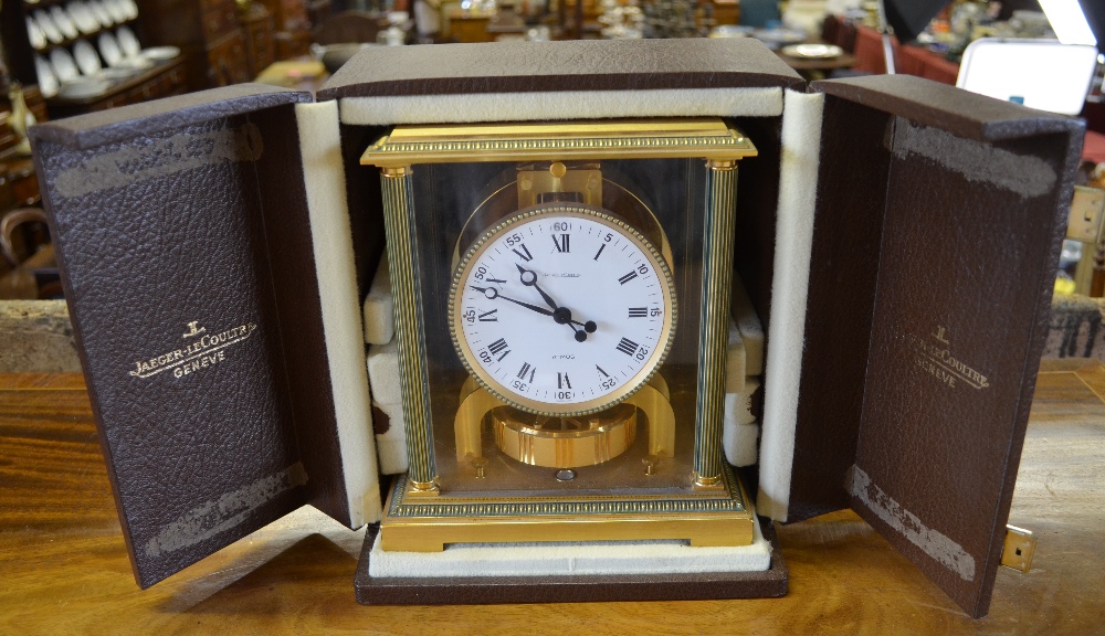 A Jaeger-Le Coultre Atmos clock, Vendome model number 5834, in original fitted case and c/w original