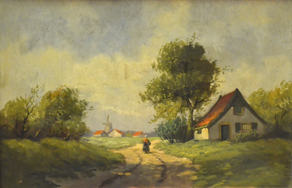 J. Smit - A Dutch summer landscape, oil on board, signed, 39 x 59 cm Condition Report Vertical