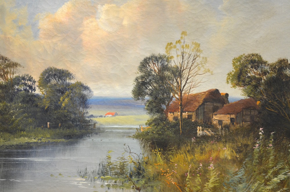 Walter Lewis - A country river, oil on canvas, signed, 38.5 x 49 cm Condition Report Surface