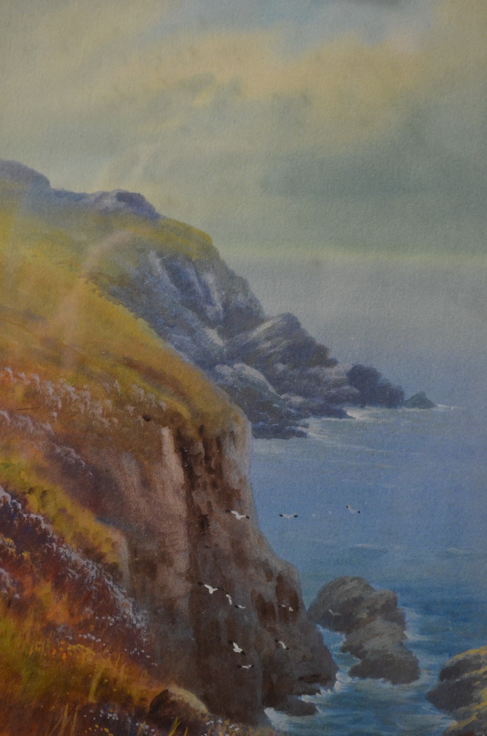 G. Trevor - A rugged coastline, watercolour, signed, 34 x 24 cm Condition Report Some discolouration