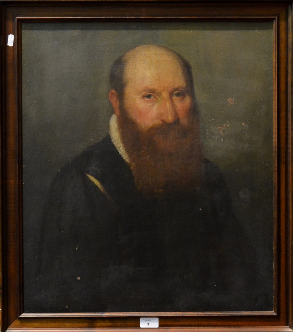 17th century Venetian - Portrait of a bearded man, oil on canvas, 60 x 52 cm Condition Report