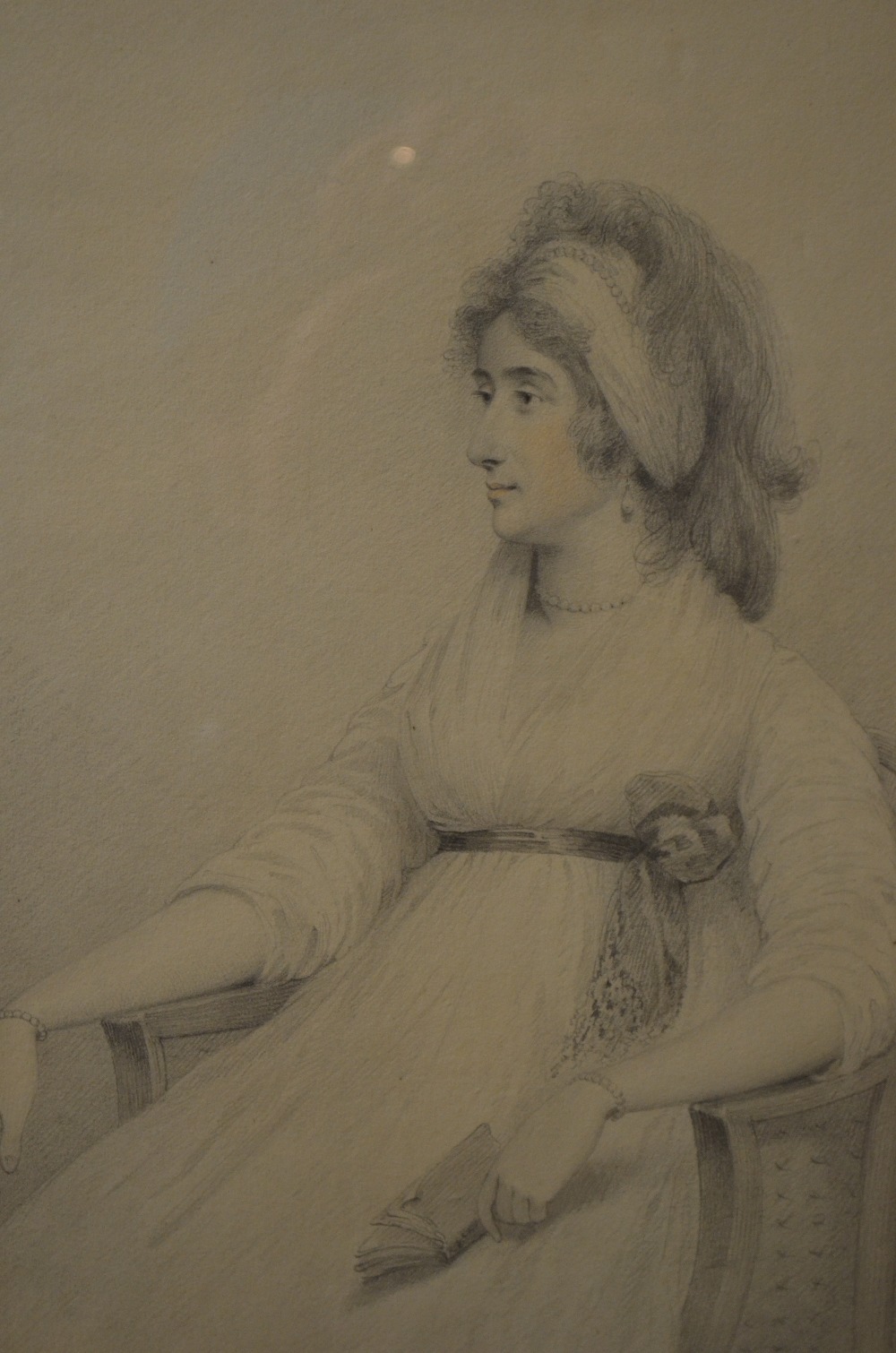 William Staveley - 'Portrait of Mrs Hamilton Nisbet', pencil study, signed and dated 1797, 29 x 24