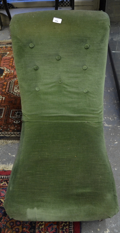 Victorian button upholstered slipper chair