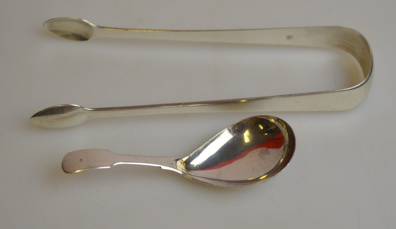 A pair of George III silver sugar tongs, Christopher & Thomas Wilkes Barker, London 1801, to/w a