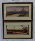 Edgar John Maybery A landscape scene with autumnal trees Watercolour Signed 16.5 x 38.5cm Together