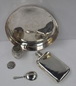 A Victorian silver hip flask of rectangular form, London, 1874, William Summers, together with a