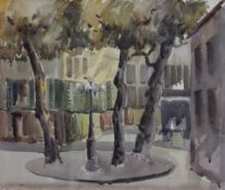Maurice Barnes Paris - A quiet scene Watercolour 38.5 x 46cm