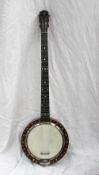 A Reliance No.10 Banjo inlaid with mother of pearl dots, cased