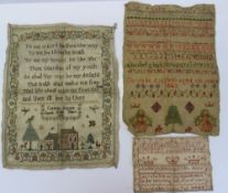 An early 19th century sampler with a floral interlaced border with text "To me O Lord be thou the