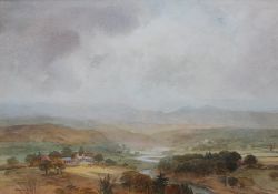 Arthur Miles Landscape at North Wales Nr Conwy Watercolour Signed and dated `68 Label verso 36 x