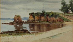 E.H.Burt-Smith A coastal scene Watercolour Signed 14 x 23.5cm