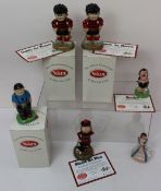 A collection of Wade figures including two Dennis the Menace figures, Minnie the minx, Gnasher,