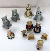 A collection of Wade figures including Two Arthur Hare figures, two the Big Bad Wolf figures,