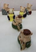 Two sets of Wade Three little Pigs from The Official International Collectors Club, including two