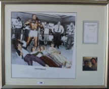A montage for Muhammad Ali titled "Yesterday", signed, framed and glazed