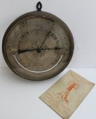A Davis & Son Colliery and Engine House Aneroid Barometer, the 30cm circular silvered dial with
