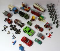 A collection of Dinky and Corgi cars including Popeye paddle wagon, Chitty Chitty Bang Bang, etc