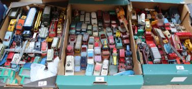 A large quantity of Dinky, Corgi and Matchbox toy cars, truck, military vehicles, ships etc,