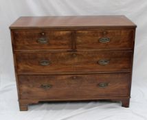 A 19th century mahogany chest, the rectangular top above two short and two long drawers on bracket