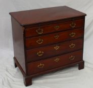 A 19th century mahogany bachelors chest, the rectangular shaped top above a brushing slide and four
