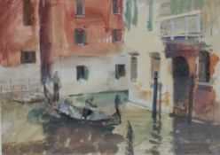 Howard Roberts A Venetian canal scene Watercolour Signed and dated 1967 40 x 52cm