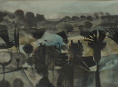 Alan Reynolds Pastoral, 1952 Watercolour Signed and dated The Redferm Gallery label verso 27 x 36.