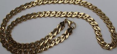 A yellow metal flatlink necklace marked 14k, Midas, approximately 47 grams
