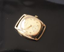 A gentleman`s 9ct yellow gold wristwatch the circular dial with Arabic numerals and a seconds