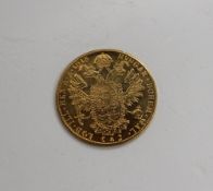 An Austro Hungarian gold four Ducat coin