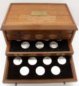 A set of 50 silver medallions, titled the genius of Leonardo Da Vinci, produced by the Franklin