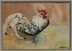 Reginald ``Reggie`` Kray (British, 1933-2000) A Study of a cockerel Watercolour Signed and dated 85