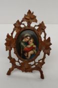 Georgina Smyth Head and Shoulders portrait of the Madonna a miniature in ivory Inscribed on the