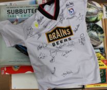 A Cardiff City signed football shirt together with collectors plates, Haynes manuals, Classic Car