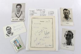 A set of 25 Cricketers issued by ???? print service all signed, together with Glamorgan 1954 and 4
