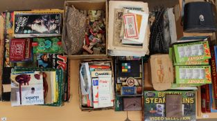 A collection of match boxes together with British Steam Train videos, Railway books and maps,