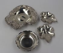 A late Victorian silver shaped dish with a leaf, flower and C Scroll border, London, 1896,
