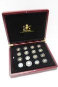 A set of eleven gold coins forming "The Worlds finest Gold Miniatures, comprising 24 carat gold