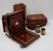 A mahongany and brass bound plate camera, bears plate the "British JT Chapman, photographic chemist,