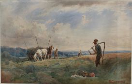 S Goodwin
Bringing in the harvest
Watercolour
Signed
32 x 50 cm